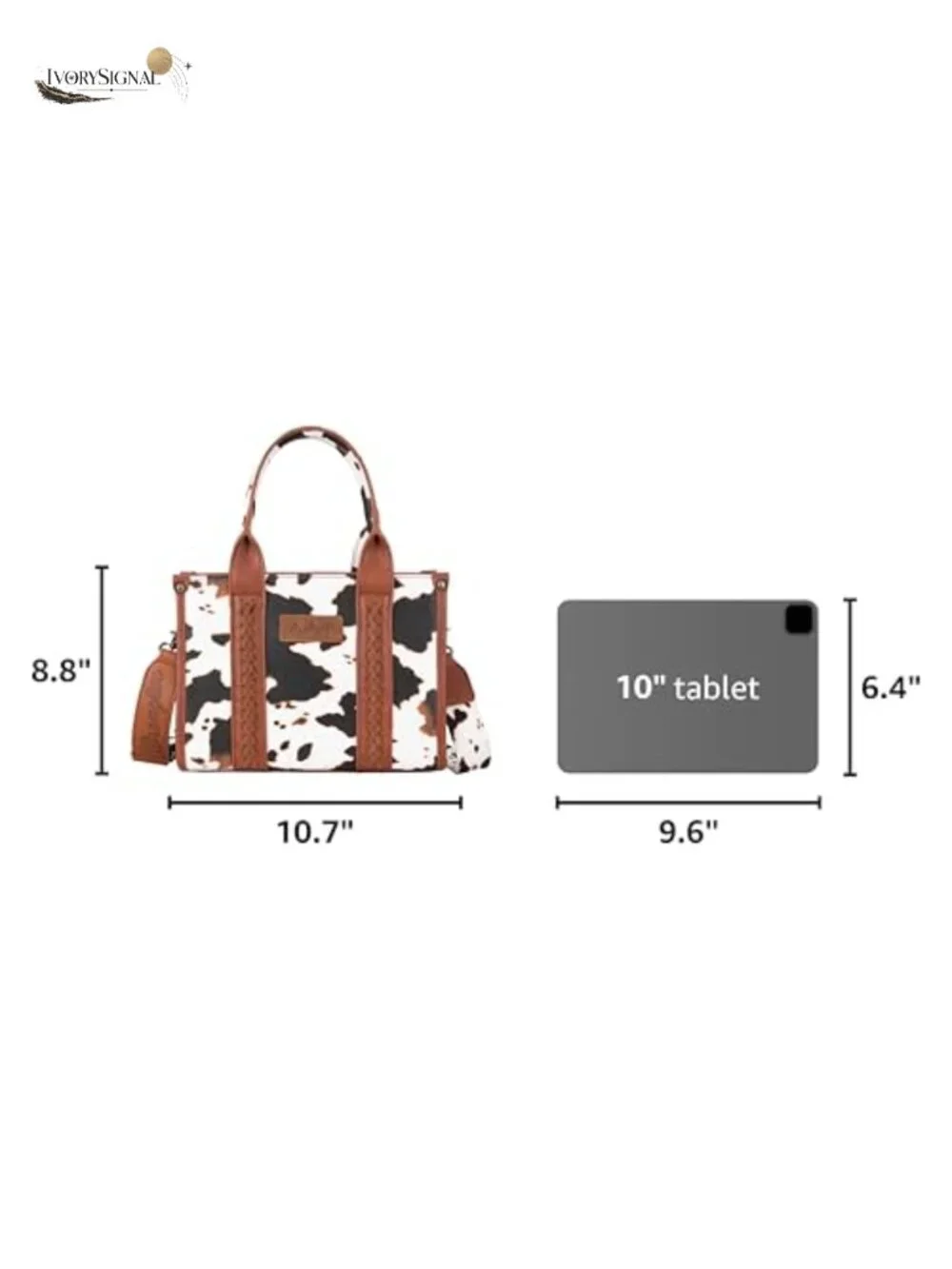Cow Print Tote Bag for Women Western Purse Boho Top Handle Satchel Faux Leather